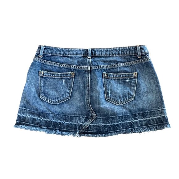 Mossimo Supply Co Denim Mini Skirt Size 9 Distressed Frayed Hem Blue Casual - Picture 3 of 4